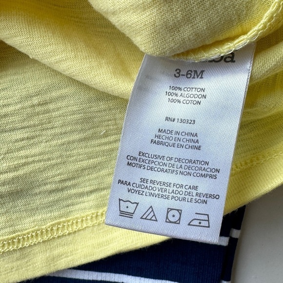 NWT Absorba Baby Boy Two Piece Yellow Blue Whale T-Shirt Striped Pant Set 3-6M - Picture 6 of 7